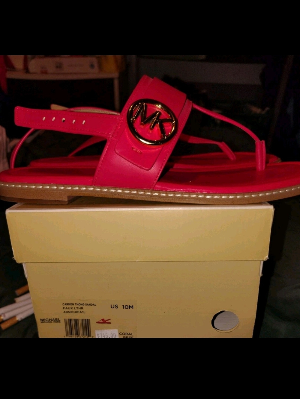 Michael Kors - Women’s Sandals - size 10 Faux Leather in Coral Reef color - Picture 1 of 3
